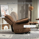Poltrona Alzapersona Reclinabile a 135° e Massaggiante con Telecomando Marrone Scuro   