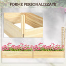 Orto in Cassetta Fioriera con Traliccio per Rampicanti e Fondo Aperto 230x60x110 cm in Legno  