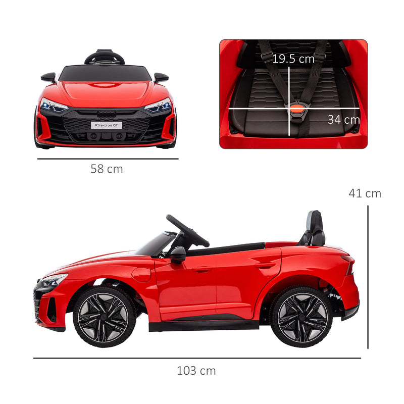 Macchina Elettrica per Bambini 12V con Licenza Audi RS e-tron GT Rossa