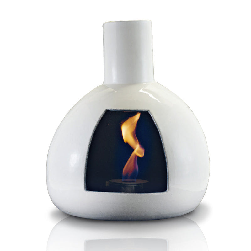 Camino a Bioetanolo da Parete in Ceramica 50x60 cm Ferazzoli Peer Bianco