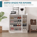 Scarpiera in legno Scaffalatura Scaffale per Scarpe Armadio Bianco Opaco 83x30x90 cm 