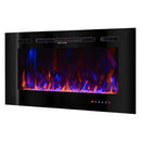 Camino Elettrico da Incasso 54,4x101,6x14 cm Effetto Fiamma 1500W Beverly Nero