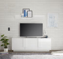 Mobile TV Moderno 3 Ante Jupiter 182x44x63 cm Bianco laccato lucido