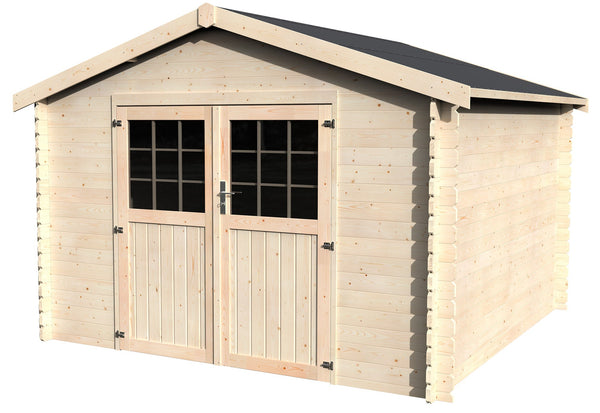 Casetta Box da Giardino per Attrezzi 3,45x3,42m Senza Pavimento in Legno Abete 28mm Flovene N1 prezzo