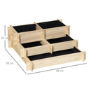 Orto Rialzato 3 Livelli 93x93x35 cm per Verdure Fiori e Piante in Legno