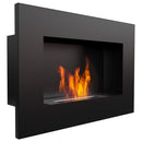 Camino a Bioetanolo da Parete 60x40 cm Flig Huston Nero Senza Vetro