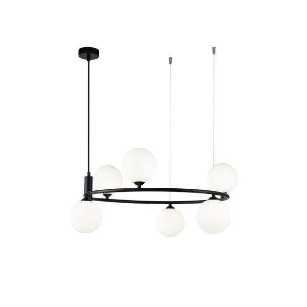 acquista Lampada pendente Modern in Metallo Ring Nero