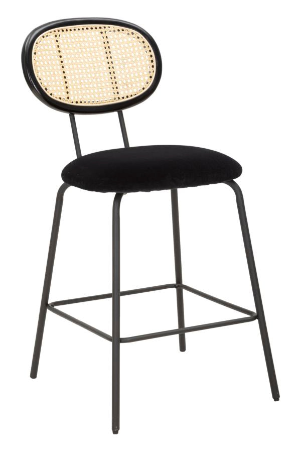Sgabello Bar 47x57x98 cm in Metallo e Tessuto Nero online