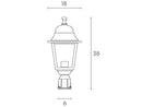 Lampada Testa Palo da Giardino E27 60W in Alluminio Sovil Bianco e Argento