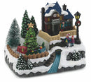Villaggio Natalizio in Plastica con Luci e Suoni 20x14x16 cm Stazione Ferroviaria Soriani
