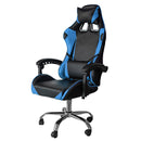 Sedia da Gaming Ergonomica 64x53x122-133 cm con Supporto Lombare e Poggiatesta in Similpelle Blu