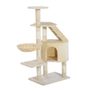 Albero Tiragraffi con Piattaforme Beige 55x40x125 cm 