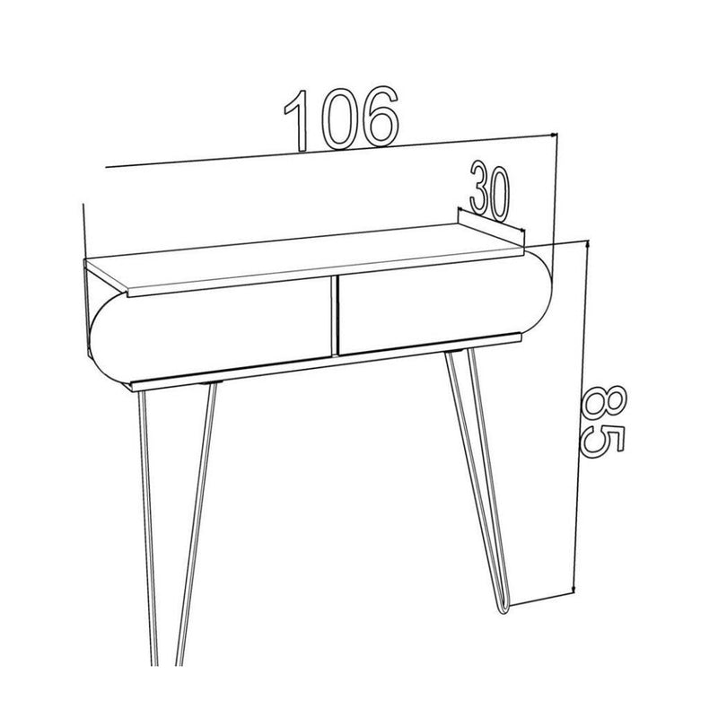 Consolle 106x30x85h cm Ilia noce 