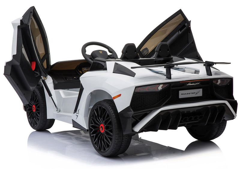 Macchina Elettrica per Bambini 12V con Licenza Lamborghini Aventador Roadster SV Bianca