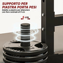 Porta Bilanciere 110x91x145 cm Regolabile a 2 Livelli con Porta Dischi in Acciaio Nero      