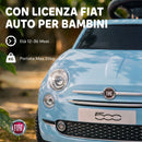 Macchina Cavalcabile per Bambini 12-36 Mesi Licenza Fiat 61x28x38,3 cm con Musica e Clacson in PP Blu      