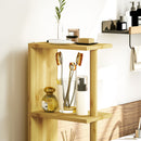 Mobile a Colonna 2 Ripiani 2 Armadietti 18x30x120 cm in bambù laccato e MDF Colore Legno   