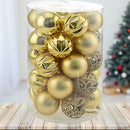 Set 34 Palle di Natale Sfere Palline Natalizie 8 cm Oro Decorazioni Albero
