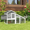 Pollaio Gabbia per Galline 178x95x100 cm in Legno con Tetto Impermeabile Grigio