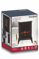 Camino Elettrico da Terra Effetto Fiamma 2000W Kooper London Nero