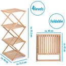 Colonna Bagno 4 Ripiani Pieghevole Salvaspazio 40x33,5x93,5 cm in Bambù Alpina