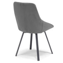 Set 2 sedie Imbottite 51x60x88 cm In Tessuto Suet  Asia Grigio Fumo