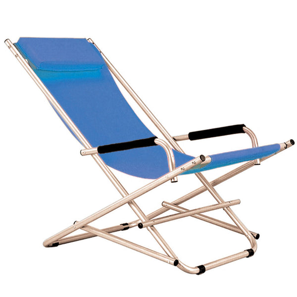 sconto Sedia Sdraio Pieghevole in Acciaio Tessuto Texilene Blu