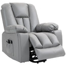 Poltrona Alzapersona Elettrica Massaggiante a 8 Punti 1 Motore 94x96x106 cm in Microfibra Grigio