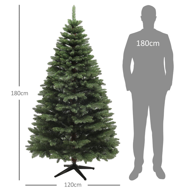 Albero Di Natale Artificiale Classico, 180 Cm, 650 Punte In PVC, Rami Verdi Con Supporto Metallico, Realistico E Stabile - 2