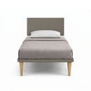 Letto 1 Piazza e Mezza con Rete Rivestita Similpelle Cappuccino Tessis Testata Flat Varie Misure