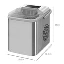 Macchina del Ghiaccio da 1.2L con Indicatori e Autopulizia 22,8x30,3x29 cm in PP e Rame Bianco