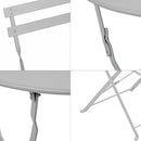 Set Tavolino e 2 Sedie Pieghevoli da Giardino in acciaio Dalia grigio