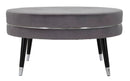Puff Paris xxl Grigio/Argento Ø90x46 cm in Legno e Spugna Grigio e Nero
