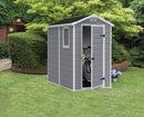 Casetta da Giardino Porta Attrezzi 130x192x198 cm in Resina Effetto Legno Keter Manor 4x6 Grigia
