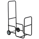 Portalegna per Camino 56x40x90,5 cm con Ruote in Acciaio  Nero