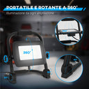 Faretto LED da Esterno IP65 25,5x16x25,5 cm da 6500k con Testa Girevole e Supporto Nero  