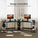 Scrivania Moderna con Supporto per Monitor e Ripiani a Giorno Regolabili 120x48x85,5 cm in Legno e Acciaio Nero 