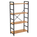 Libreria 4 ripiani 60x28xh117 cm in Metallo e Legno Achille Naturale