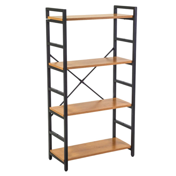 Libreria 4 ripiani 60x28xh117 cm in Metallo e Legno Achille Naturale prezzo