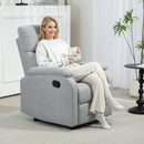 Poltrona Reclinabile Manualmente a 60° 69x91,5x103 cm con Poggiapiedi Extra Imbottita in Tessuto Grigio  