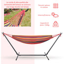 Amaca da Giardino Autoportante 285x118x110 cm in Acciaio e Cotone Multicolor