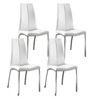 Set 4 Sedie 43x44xH92 cm in Similpelle Viva Bianco