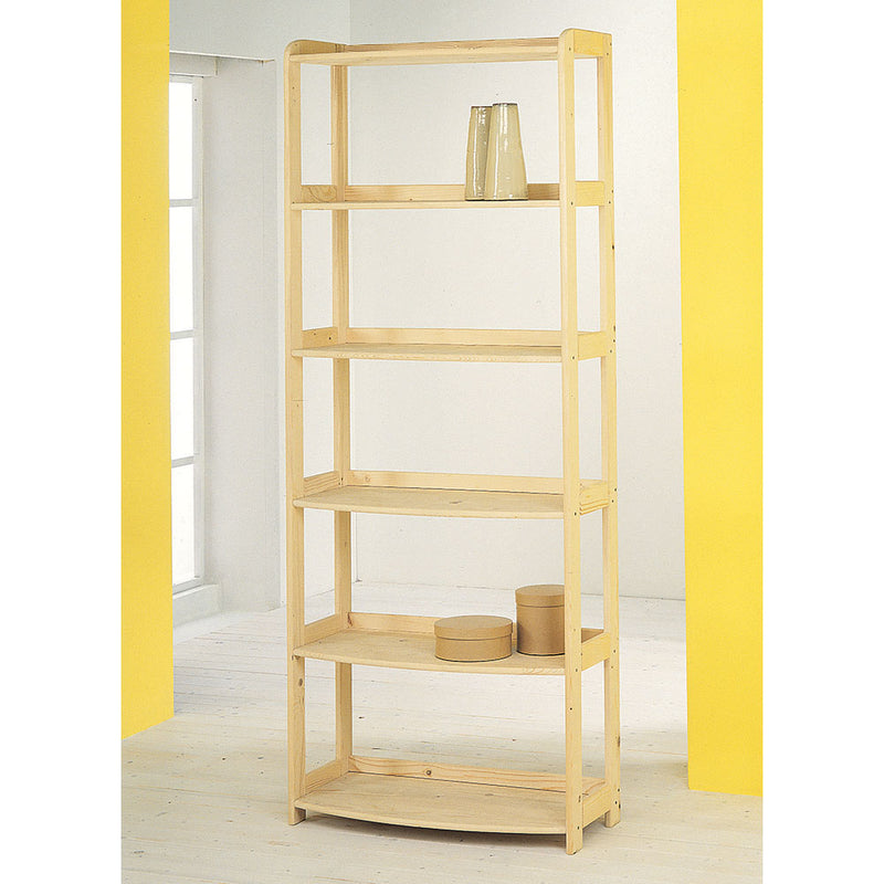 Libreria in Legno 6 Ripiani 80x36x203cm Fumer Ellisse Abete Grezzo