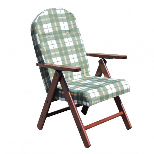 online Poltrona 4 Posizioni Faggio con Cuscino 61x75x110 h cm in Cotone Verde
