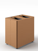 Pattumiera a 2 Scomparti Totale 48 L 48,5x33x49 cm con Contenitori Interni in Acciaio Verniciato Corten 
