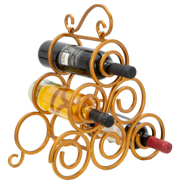 Porta Bottiglie Glam Ring 6 Posti 36x17,5x33,5 cm in Ferro Oro acquista