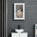 Armadietto a Specchio Bagno Sospeso 41x14x60 cm con Anta Magnetica Ripiano Regolabile in MDF Bianco      
