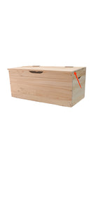 Cassapanca Baule 73x35x33 cm in Legno di Pino Naturale Seconda Scelta