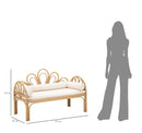 Panca Panama Con Cuscini 130x60x90cm cm in Ferro e Poliestere