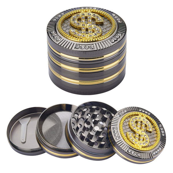 acquista Grinder Ø50 mm 4 Livelli per Spezie Erbe e Tabacco Dollaro